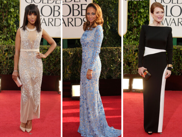 BEST KLEDD: Kerry Washington, Nicole Richie og Julianne Moore fikk også mange lovord av KKs moteredaktør. Foto: All Over Press BEST KLEDD: Kerry Washington, Nicole Richie og Julianne Moore fikk også mange lovord av KKs moteredaktør. Foto: All Over Press
